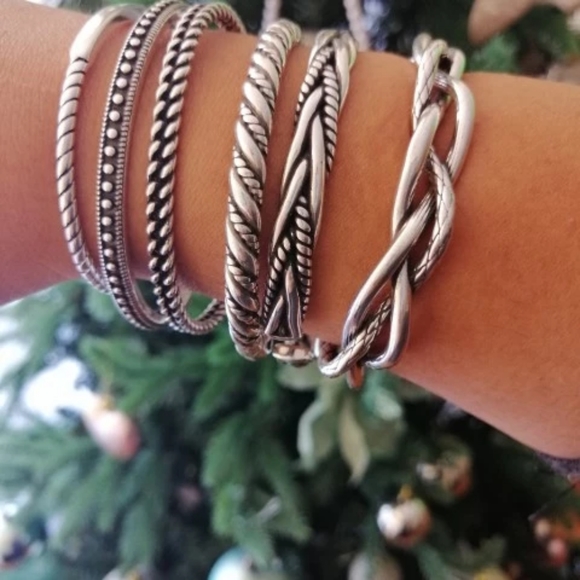 NEW M/L Three Strand Cuff Bracelet | 925 Silver - Picture 9 of 13
